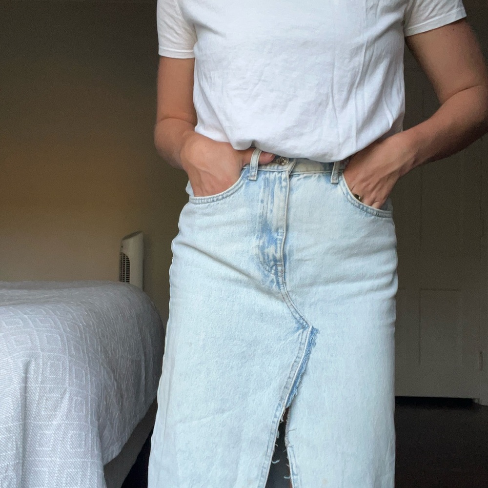 Zara Light Blue Denim Skirt